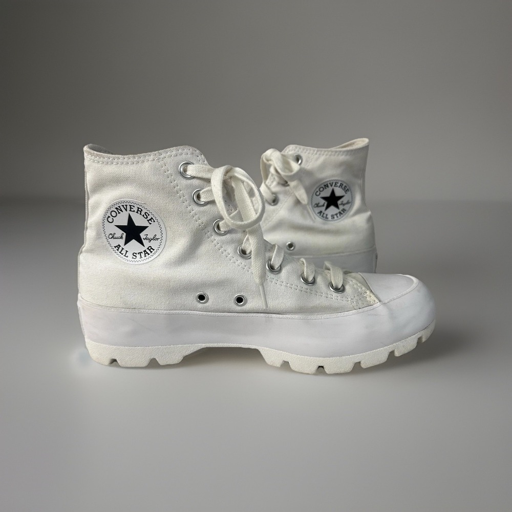 Converse Chuck Taylor All Star Lugged High Top Sneakers Women's Size 8 White - Picture 2 of 12